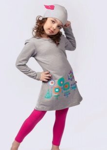 Robe tricotée pour fille gris tous les jours
