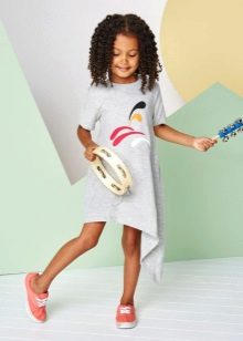 Robe d'été en maille asymétrique pour fille