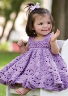 Robe en crochet pour fille violet