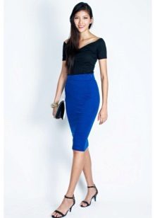 Jupe crayon bleue