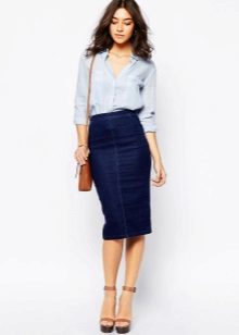 Jupe crayon en jean