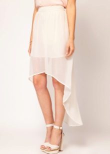 Jupe Asymétrique En Mousseline De Soie