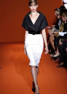 look du soir avec jupe crayon blanche