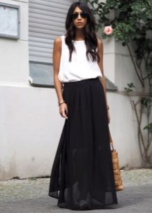Jupe longue noire demi soleil