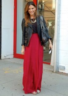 Jupe longue bordeaux demi soleil