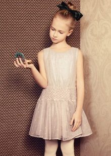 Robe de cocktail pour fille beige