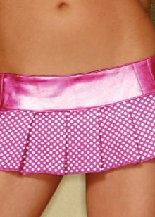 micro jupe rose à petits pois