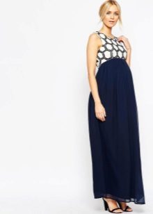 Robe élégante bleue pour femme enceinte