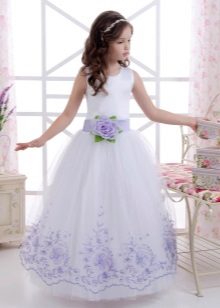 Robe du Nouvel An pour la fille blanche avec une tête