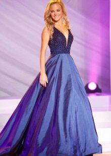 Robe de soirée violette en taffetas