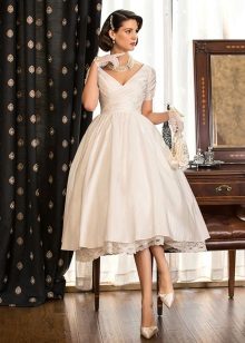 robe blanche en taffetas de soie