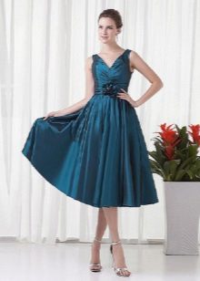 robe de soirée en taffetas à fleurs