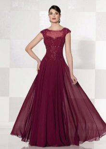 élégante robe en taffetas violet