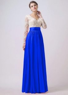 robe en taffetas de couleur outremer