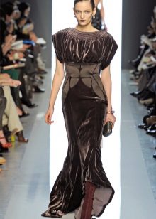 Robe en velours à manches larges