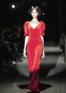 Robe en velours à manches courtes