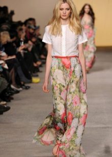jupe de sol en mousseline avec imprimé floral