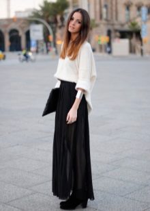 jupe longue en mousseline noire