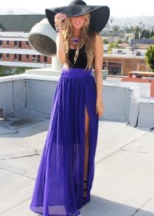 jupe mousseline violette