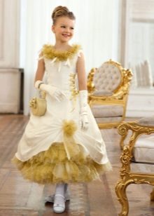 Robe duveteuse dorée chic pour le Nouvel An pour fille
