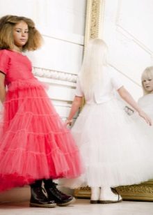 Robe mi-longue fille duveteuse chic