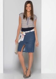 jupe crayon en jean