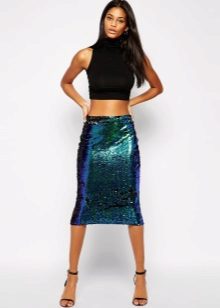 jupe crayon brillante