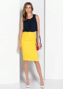 jupe crayon jaune