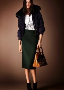 jupe crayon vert marine