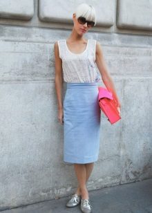 jean jupe crayon