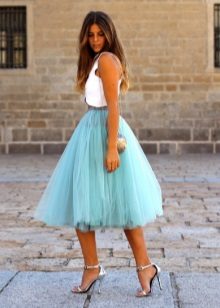 jupe avec une ligne haute en organza