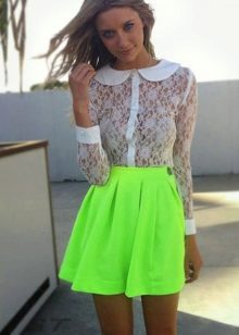 jupe courte vert clair