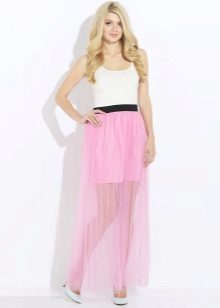 jupe rose tendre avec élastique