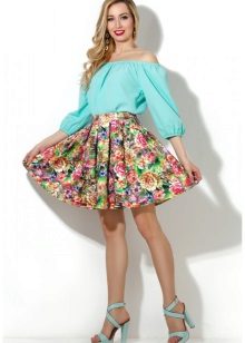 jupe avec imprimé floral élastique