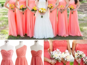 Robes de demoiselle d'honneur rose corail