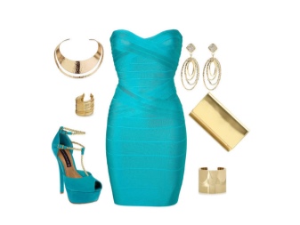 Accessoires de robe turquoise