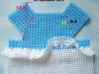 Exemple de calcul de l'emmanchure pour une robe élégante pour une fille de 4-5 ans au crochet