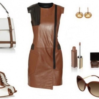 Accessoires de robe en cuir marron