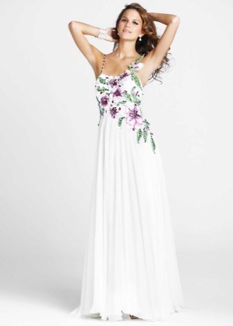Robe de soirée grecque avec broderie