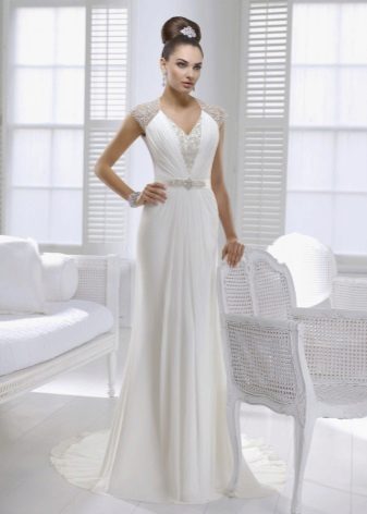 Robe de mariée grecque avec col en V