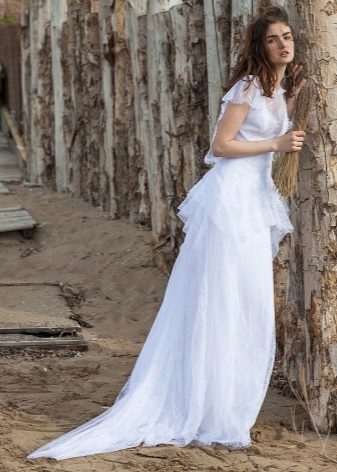 Robe de mariée en mousseline de soie de style rustique
