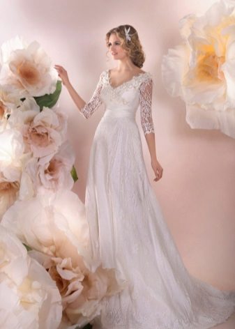 Robe de mariée de libellule avec dentelle