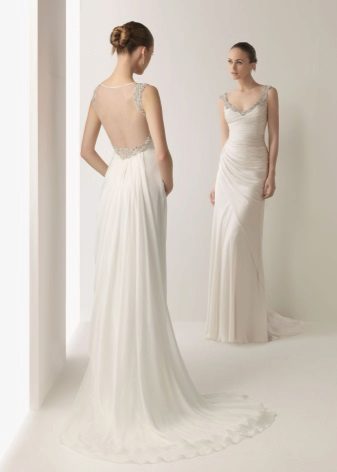 Egyenes Backless esküvői ruha