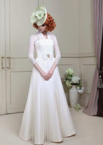 Robe de mariée avec top transparent fermé