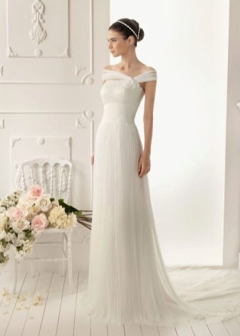 Robe de mariée à bretelles larges