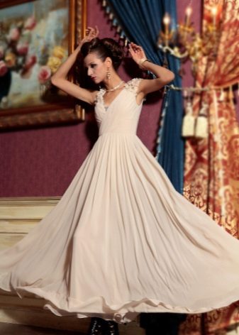 Robe de soirée beige