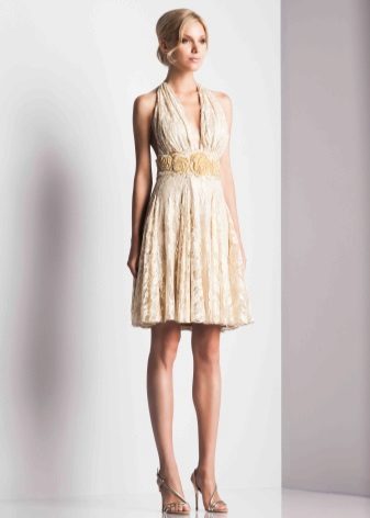 robe de soirée midi beige