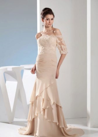 Robe de soirée beige