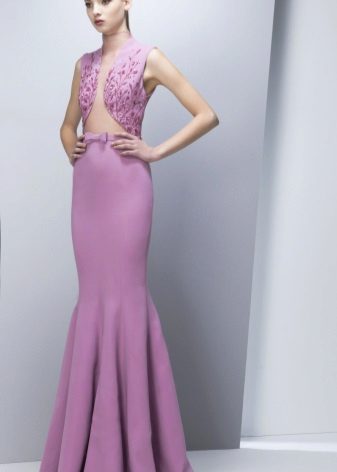 Robe de soirée lilas sirène