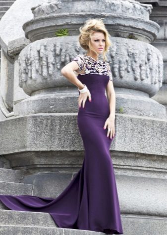 Robe de soirée violette sirène